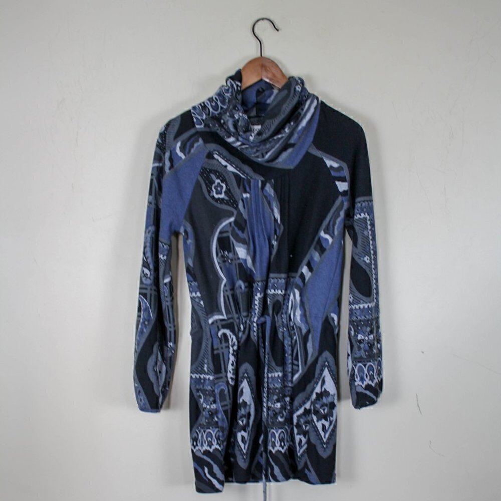 Adore Tunic Draw String Waist Cowl Neck S